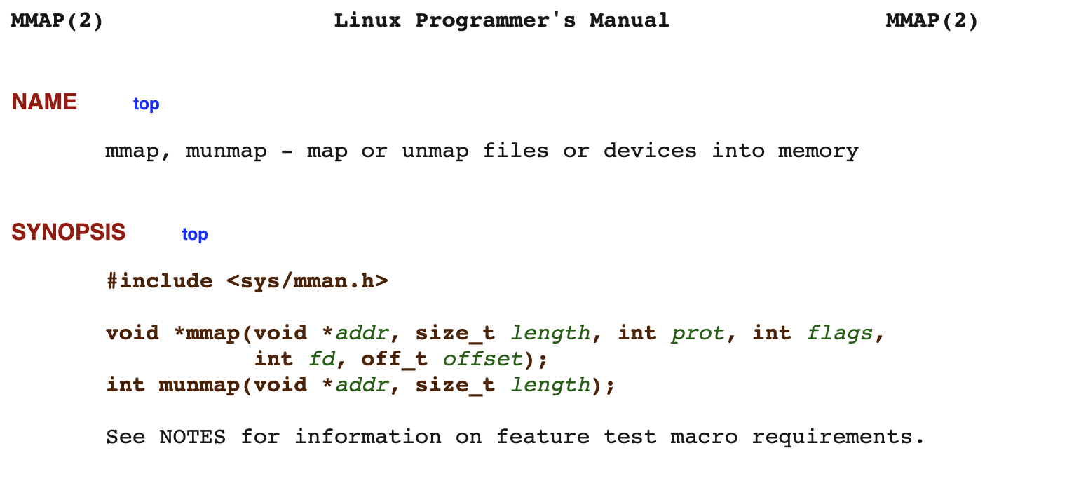 mmap 的官方解释